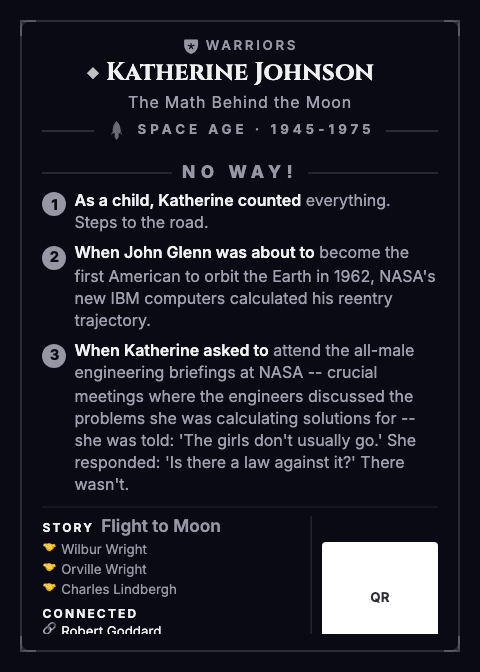 Katherine Johnson — card back